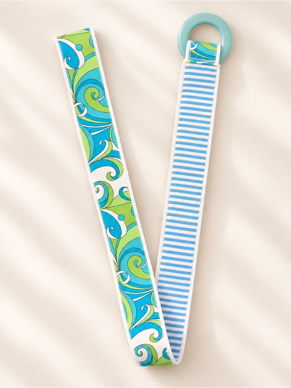 Loop de Loops Reversible Pucci-Inspired Swirl Stripe Belt Round Buckle